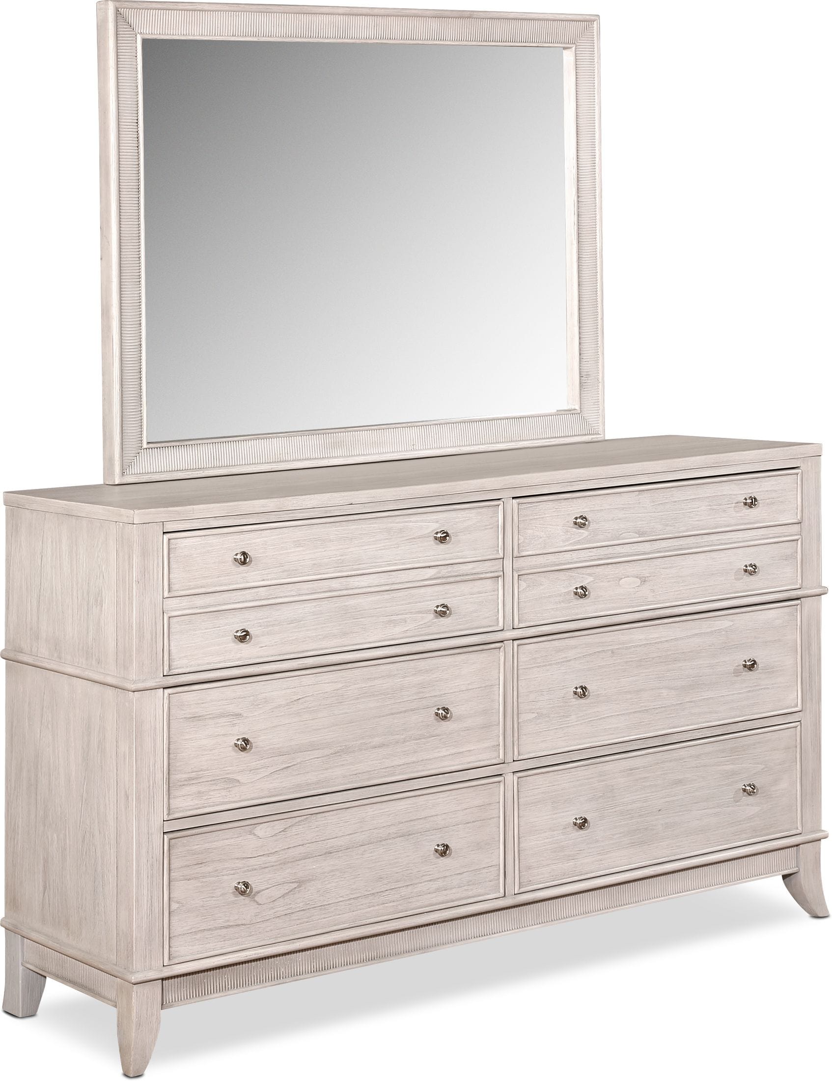 white dresser with mirror